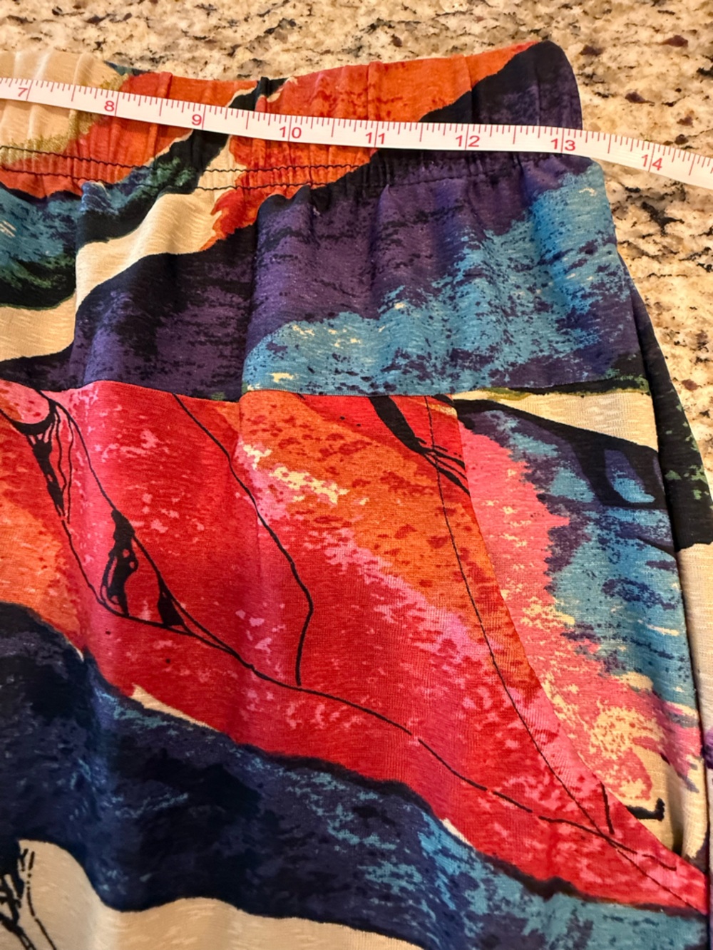 Lightweight ankle joggers multicolored boho with pockets SZ S/M - Picture 3 of 9